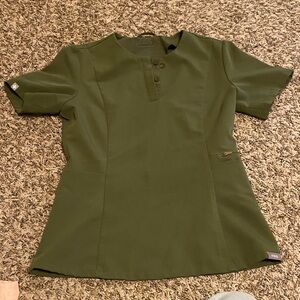 Figs Women's Olive Button Down Shirt